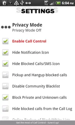 Call Control - Call Blocker android App screenshot 0